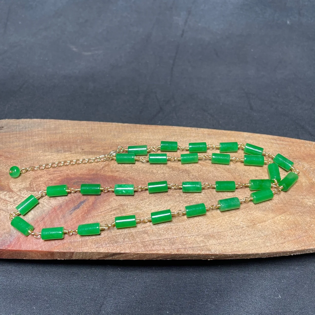 Jewelry & Watches Vitopoulos - Collar de cuentas de Jade VERDE,