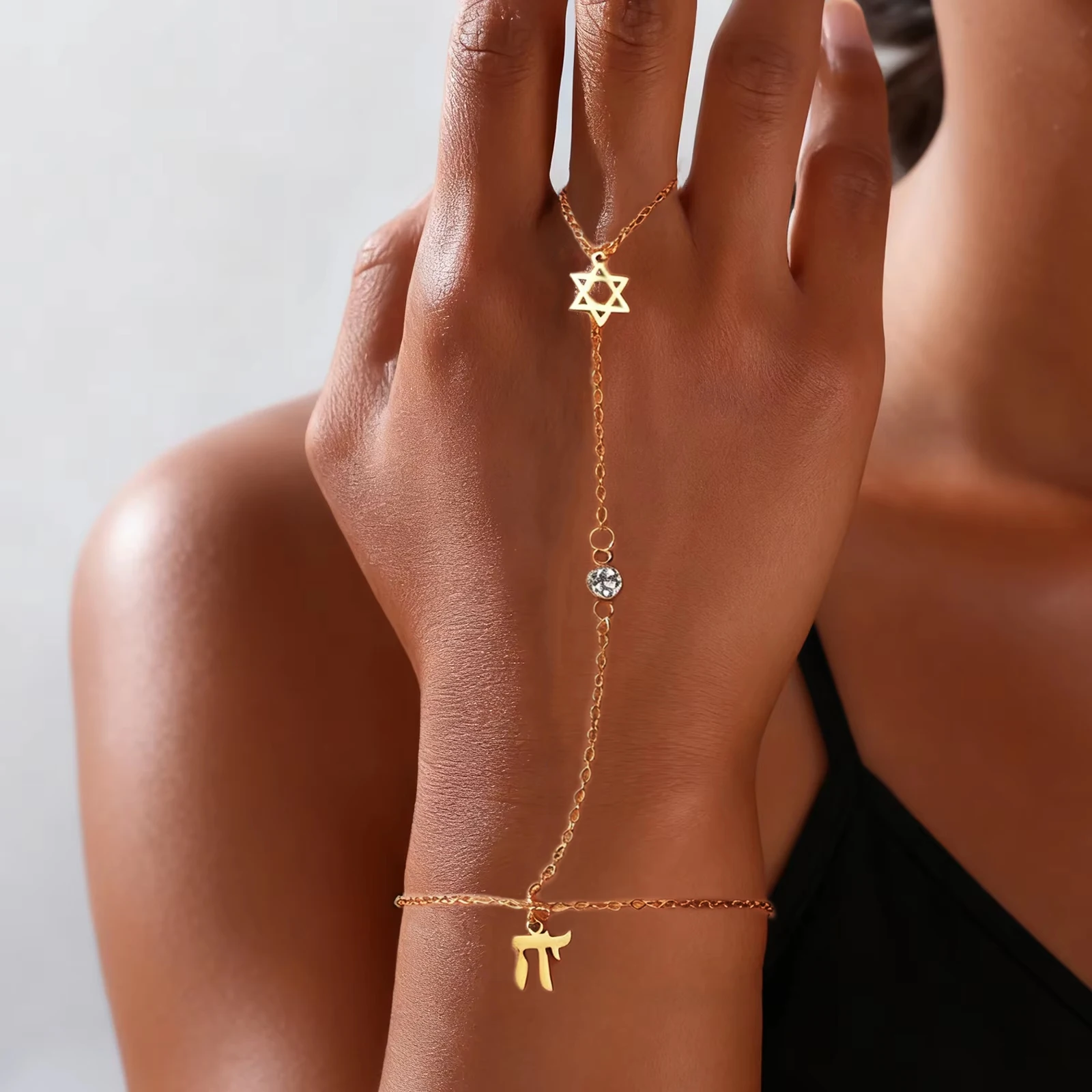 Jewelry & Watches Vitopoulos - Pulsera de Dedo con Estrella de