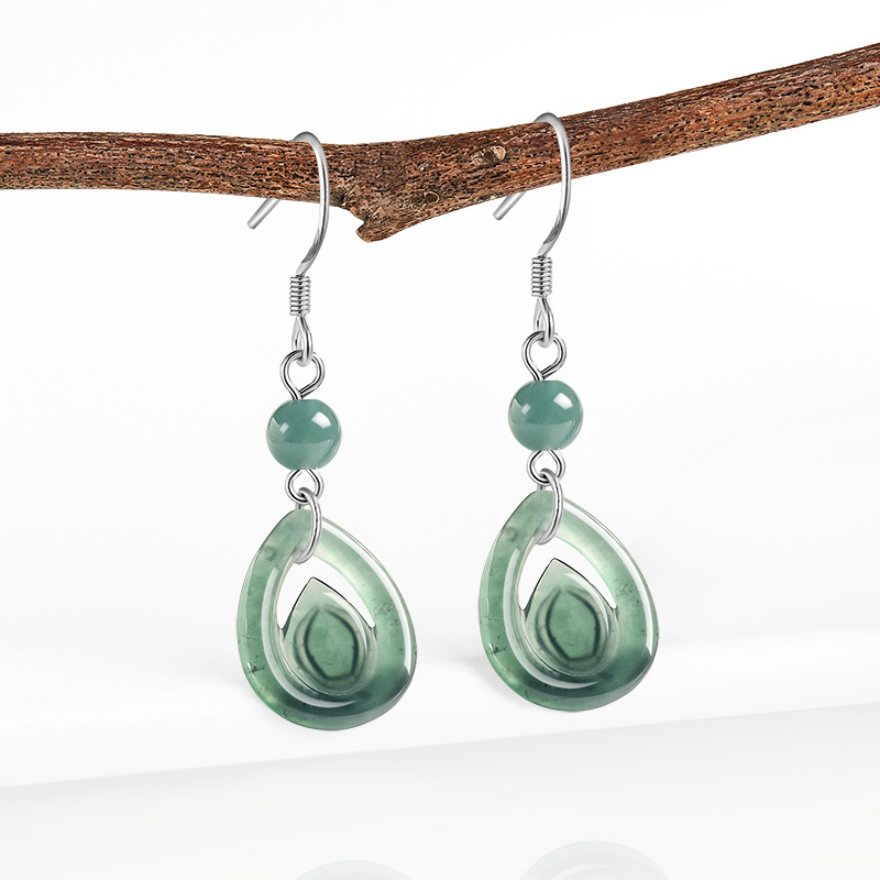 Luxury Gifts Jewelry & Watches Namfleg Mostar - Pendientes de Jadeíta Birmana Azul en