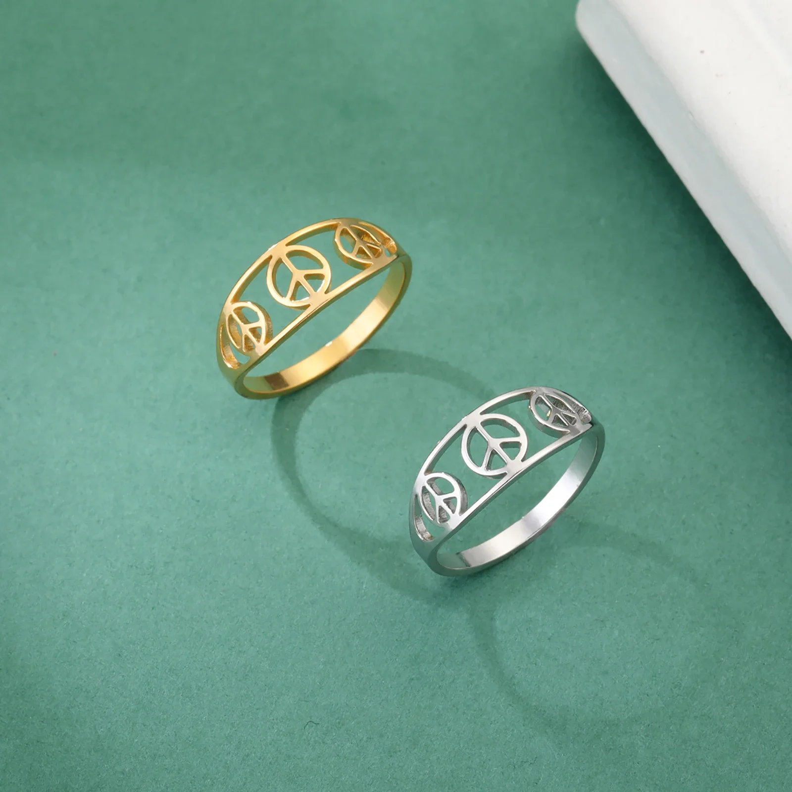 Pacific Jewelry & Watches Los Angeles - Anillos con símbolo de la paz,