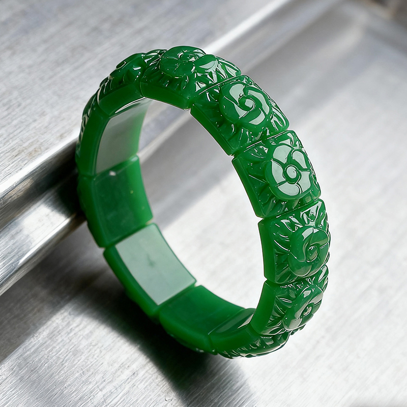 Luxury Gifts Jewelry & Watches Namfleg Mostar - Pulsera de flor de Jade Real,