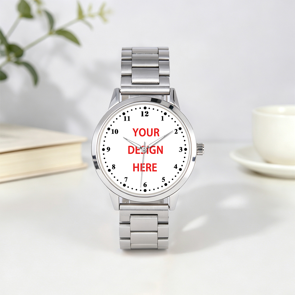 Leather Bracelet - Caja de Reloj de Acero Inoxidable