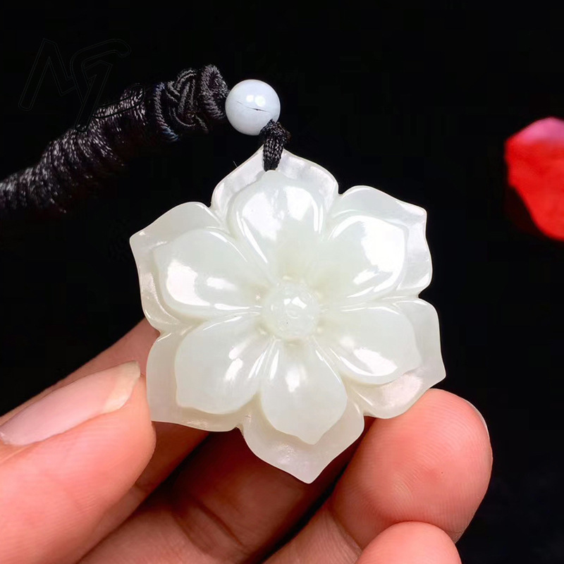 Luxury Gifts Jewelry & Watches Namfleg Mostar - Colgante de flor Pentagonal de Jade