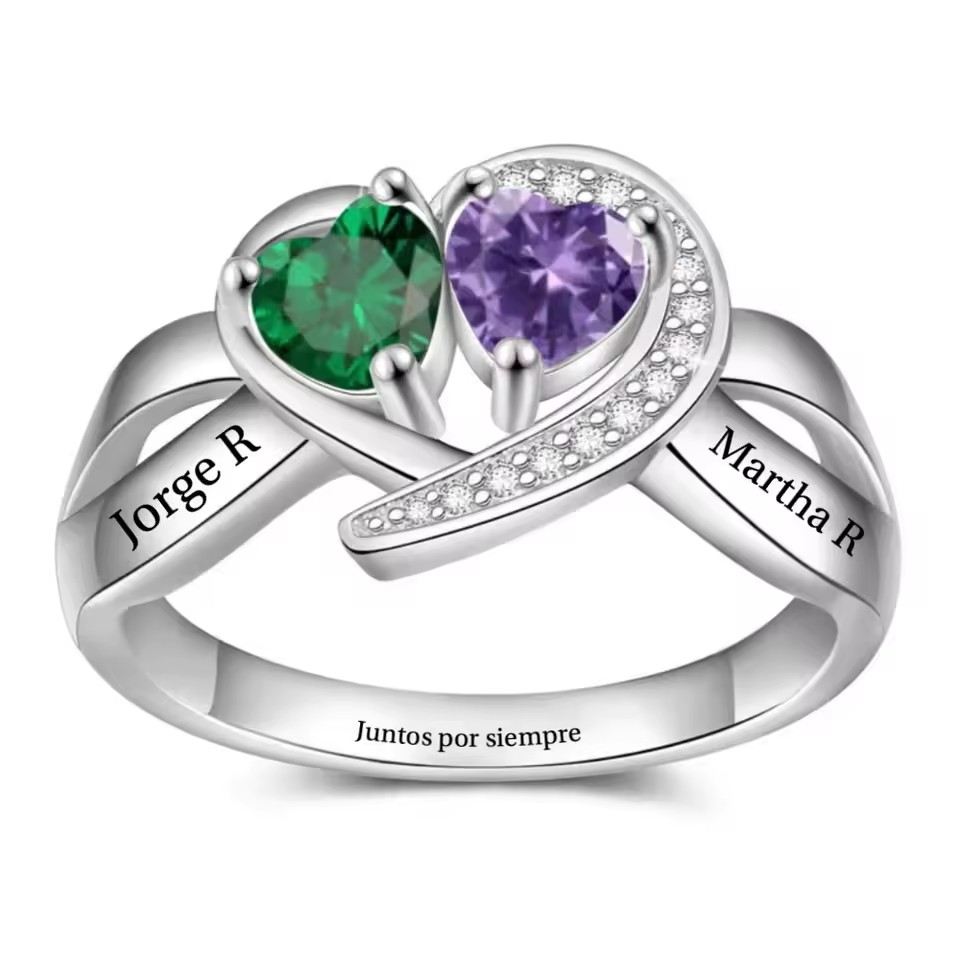 Anillo Personalizado con Nombr - Birthstone Ring Set reseña y precio