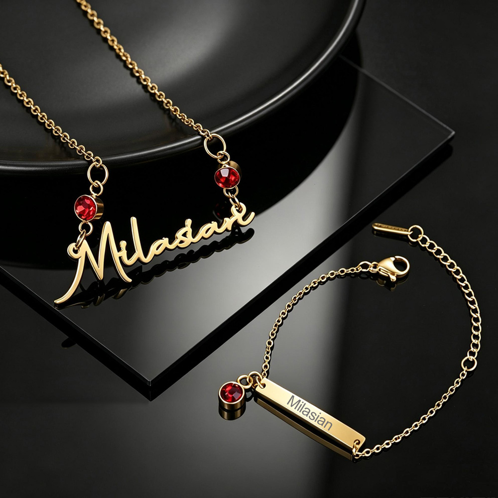 Collar Personalizado con Nombr - Birthstone Ring Set reseña y precio