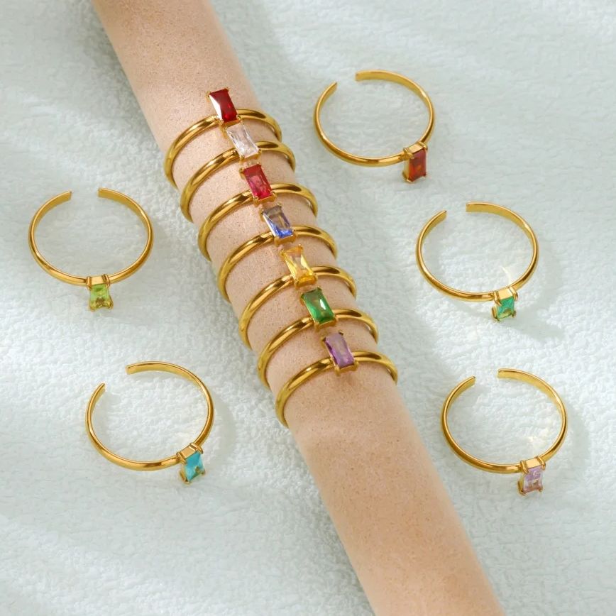 Anillos de piedra natal de cir - Birthstone Ring Set reseña y precio