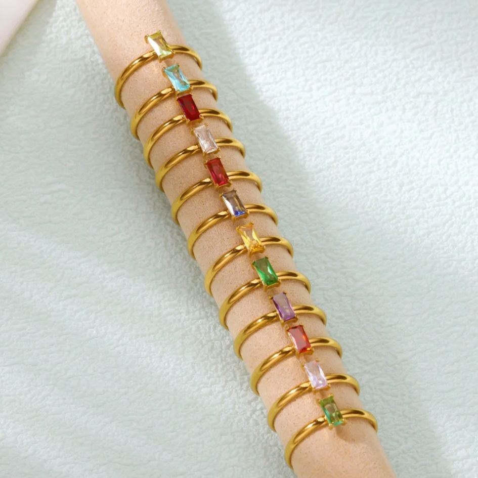 Anillos de piedra natal de cir - Birthstone Ring Set reseña y precio