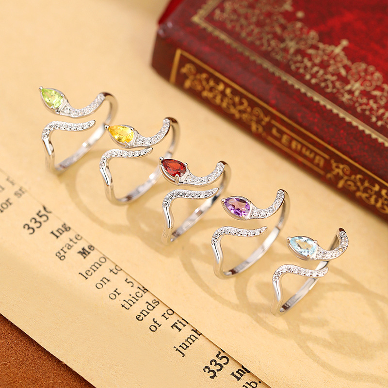 Anillo de Plata de Ley 925 con - Birthstone Ring Set reseña y precio